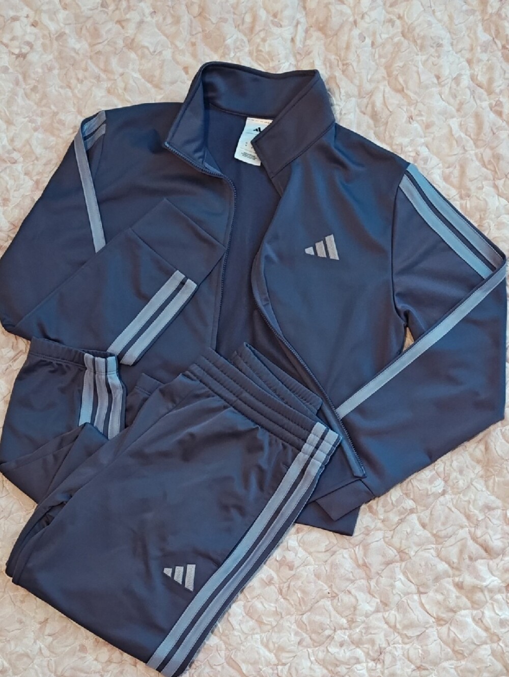 Adidas Kids Purple/Blue Tracksuit Set with  Stripes